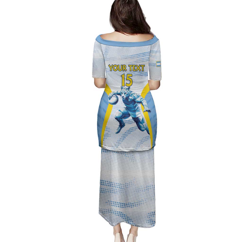 Argentina Rugby Custom Family Matching Puletasi and Hawaiian Shirt Pumas Mascot - Sporty Style