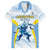 Argentina Rugby Custom Family Matching Short Sleeve Bodycon Dress and Hawaiian Shirt Pumas Mascot - Sporty Style