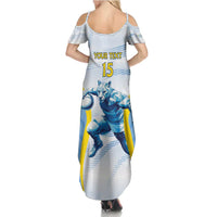 Argentina Rugby Custom Family Matching Summer Maxi Dress and Hawaiian Shirt Pumas Mascot - Sporty Style