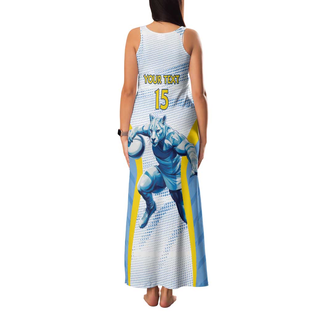 Argentina Rugby Custom Family Matching Tank Maxi Dress and Hawaiian Shirt Pumas Mascot - Sporty Style