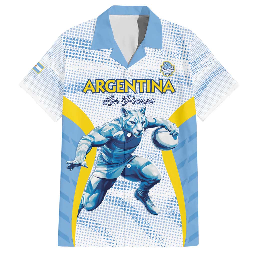 Argentina Rugby Custom Hawaiian Shirt Pumas Mascot - Sporty Style