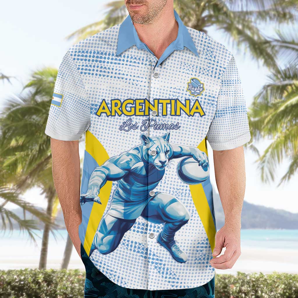 Argentina Rugby Custom Hawaiian Shirt Pumas Mascot - Sporty Style