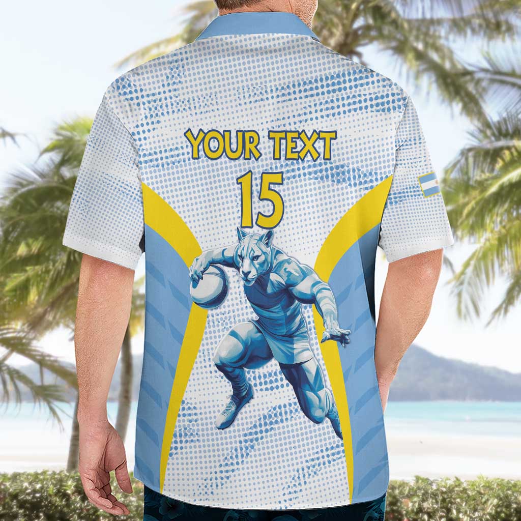 Argentina Rugby Custom Hawaiian Shirt Pumas Mascot - Sporty Style