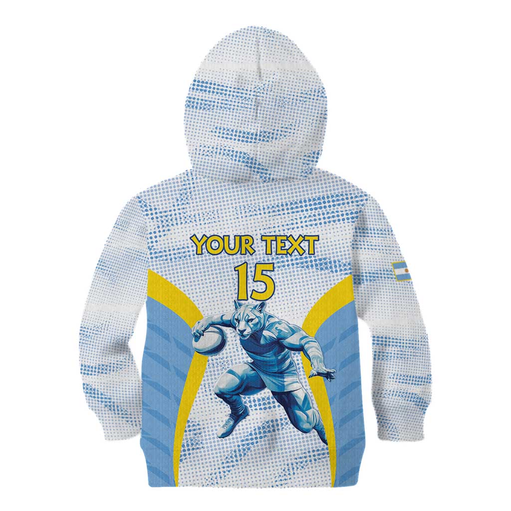 Argentina Rugby Custom Kid Hoodie Pumas Mascot - Sporty Style