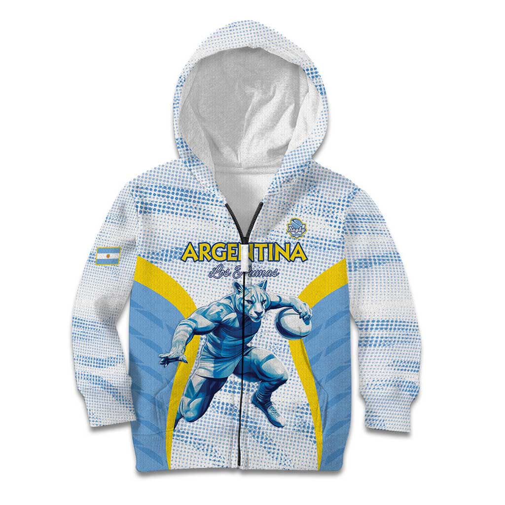 Argentina Rugby Custom Kid Hoodie Pumas Mascot - Sporty Style