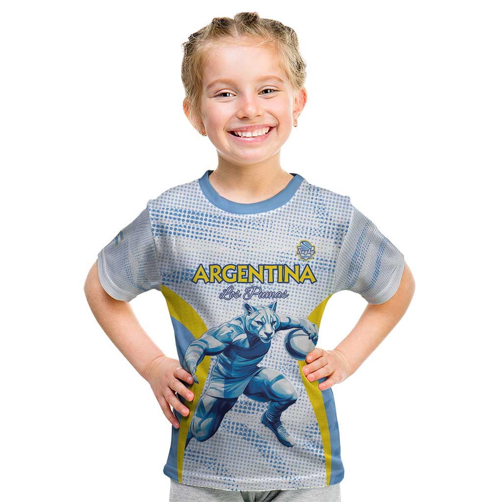 Argentina Rugby Custom Kid T Shirt Pumas Mascot - Sporty Style