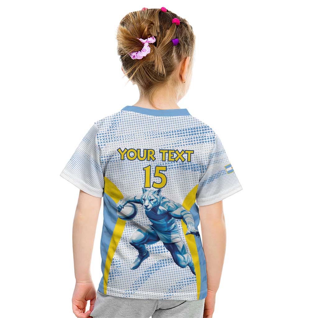 Argentina Rugby Custom Kid T Shirt Pumas Mascot - Sporty Style
