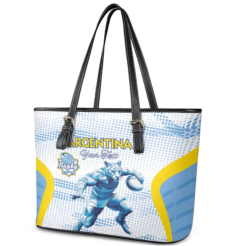 Argentina Rugby Custom Leather Tote Bag Pumas Mascot - Sporty Style