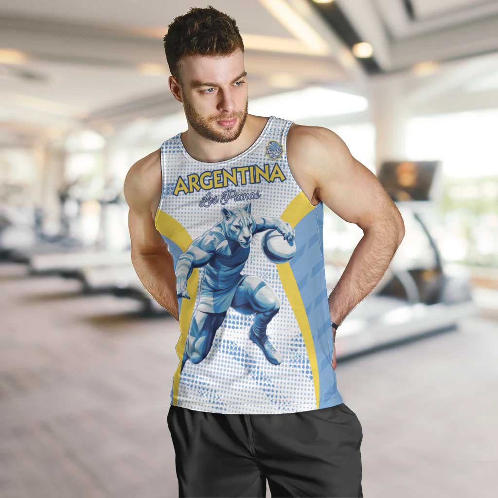 Argentina Rugby Custom Men Tank Top Pumas Mascot - Sporty Style