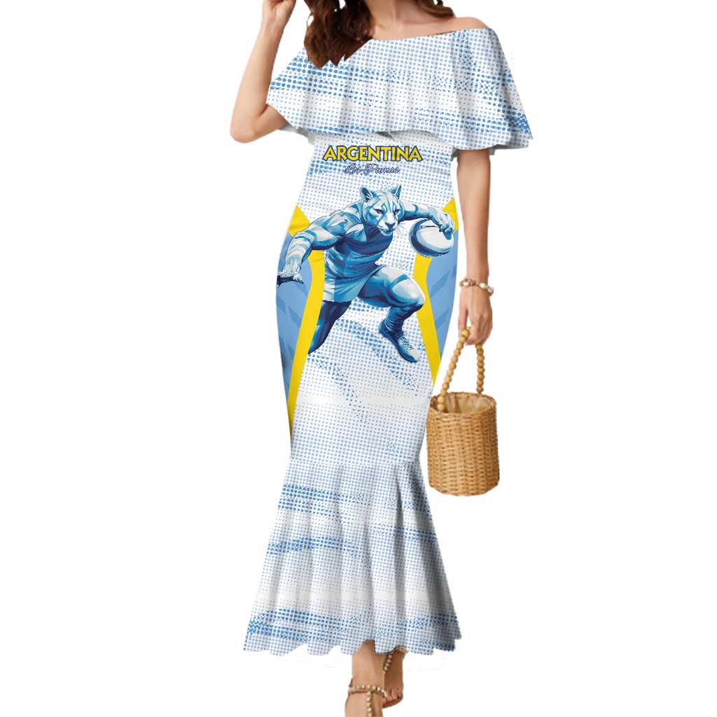 Argentina Rugby Custom Mermaid Dress Pumas Mascot - Sporty Style