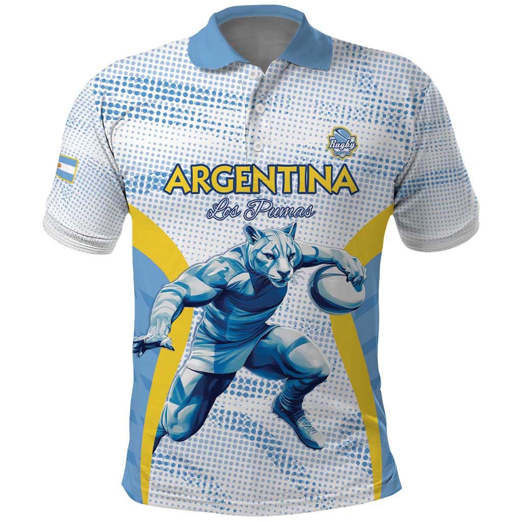 Argentina Rugby Custom Polo Shirt Pumas Mascot - Sporty Style