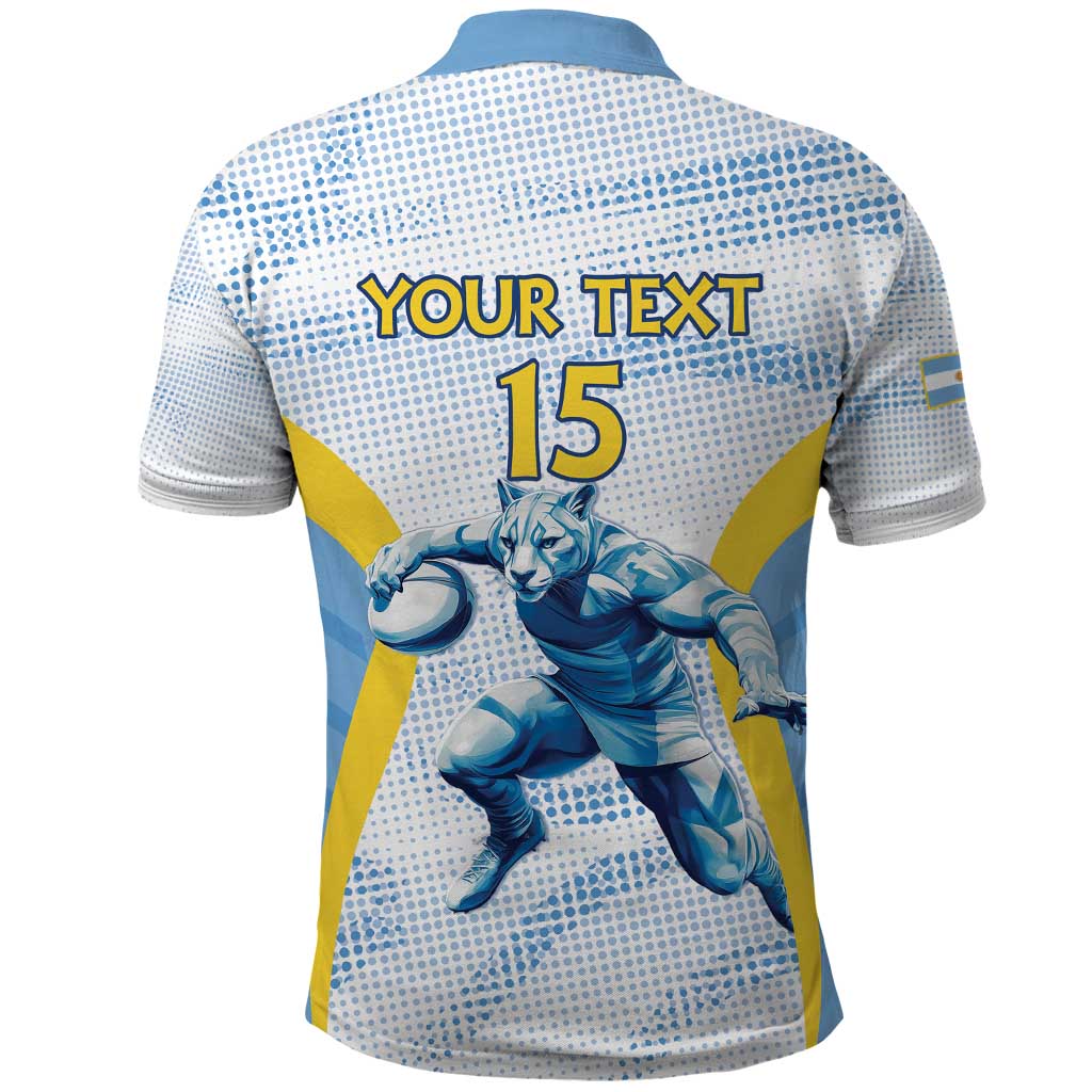 Argentina Rugby Custom Polo Shirt Pumas Mascot - Sporty Style
