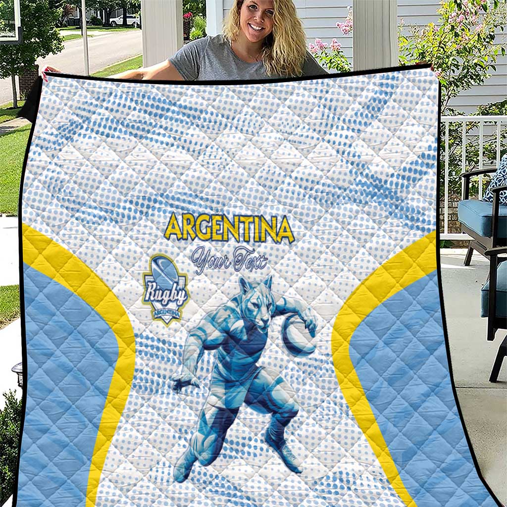 Argentina Rugby Custom Quilt Pumas Mascot - Sporty Style