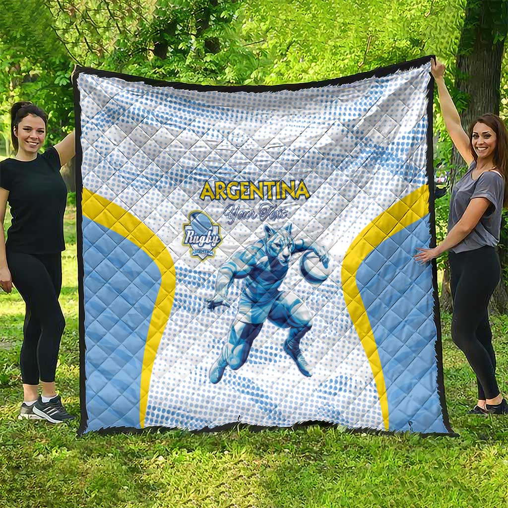 Argentina Rugby Custom Quilt Pumas Mascot - Sporty Style