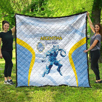 Argentina Rugby Custom Quilt Pumas Mascot - Sporty Style