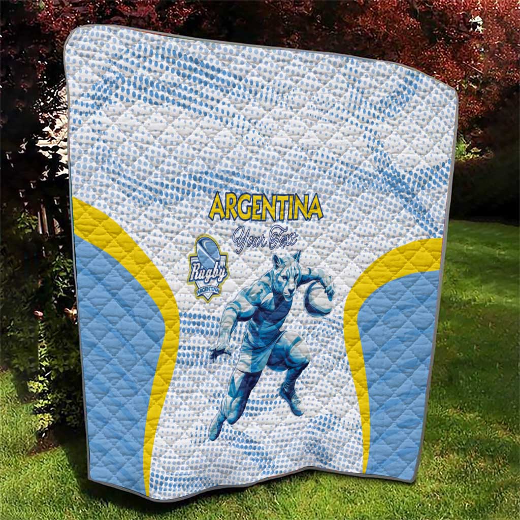 Argentina Rugby Custom Quilt Pumas Mascot - Sporty Style