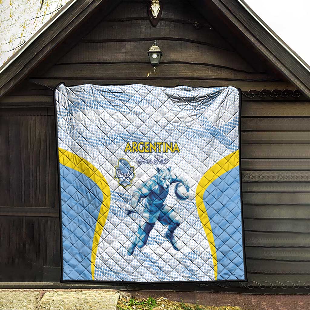 Argentina Rugby Custom Quilt Pumas Mascot - Sporty Style