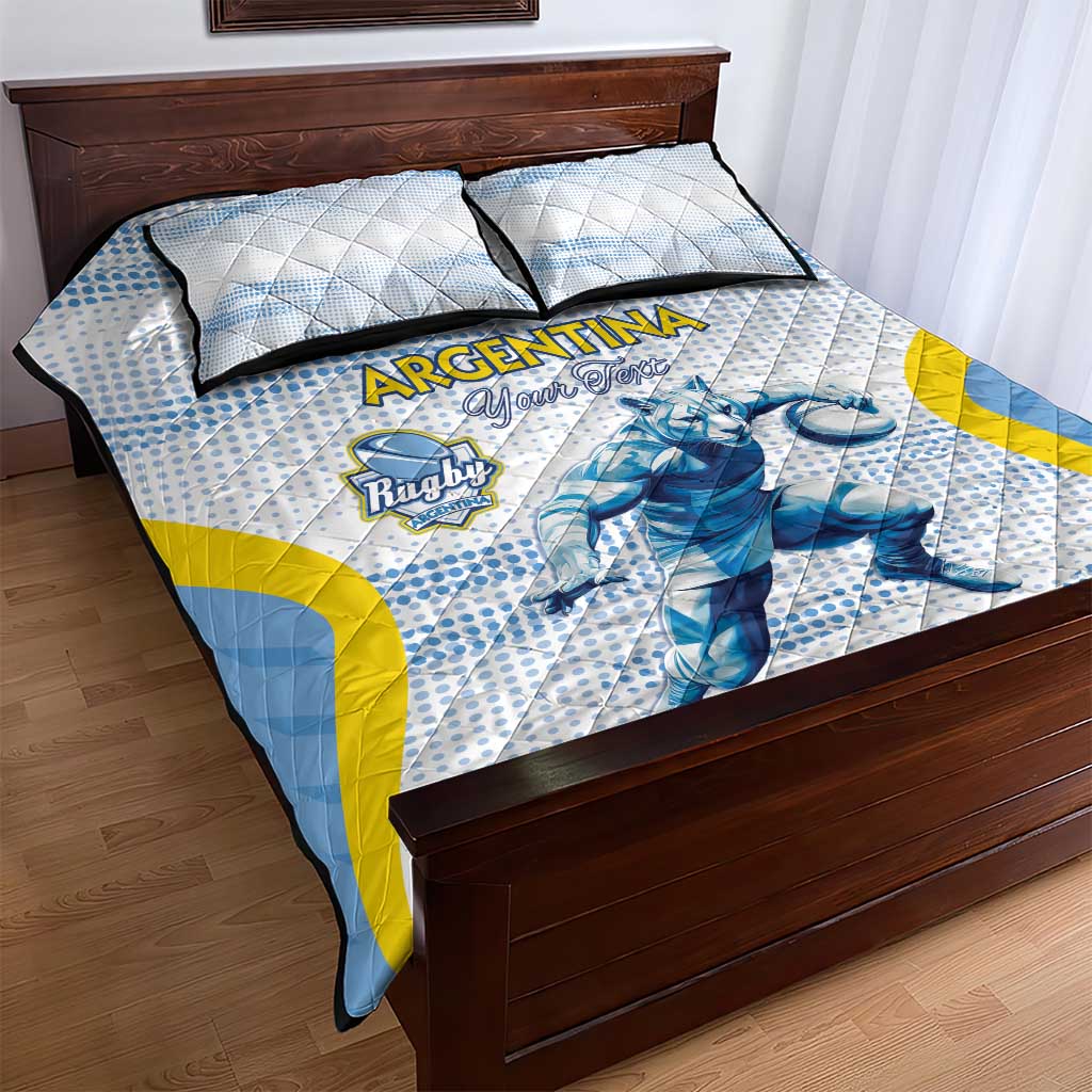 Argentina Rugby Custom Quilt Bed Set Pumas Mascot - Sporty Style