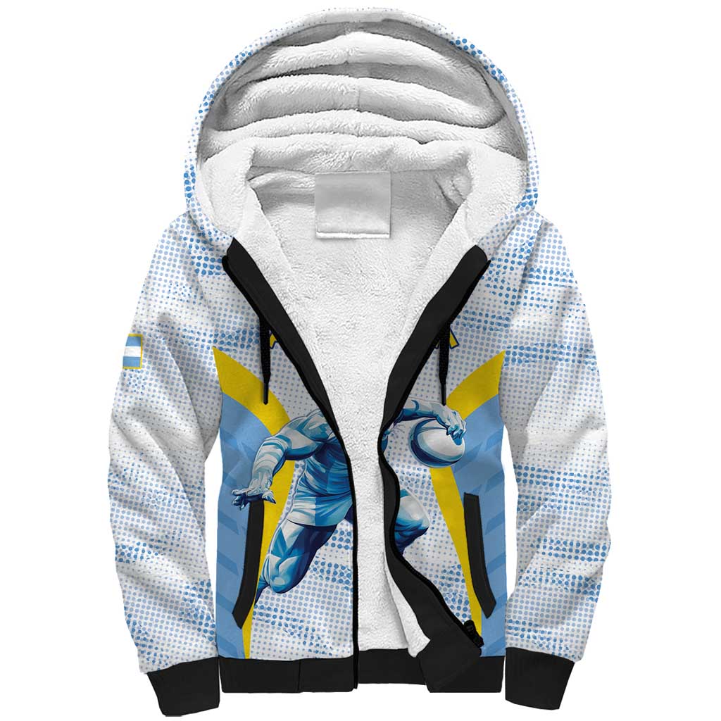 Argentina Rugby Custom Sherpa Hoodie Pumas Mascot - Sporty Style