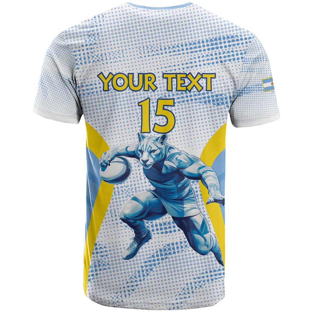 Argentina Rugby Custom T Shirt Pumas Mascot - Sporty Style