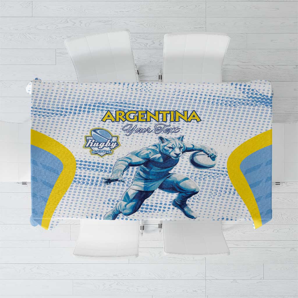 Argentina Rugby Custom Tablecloth Pumas Mascot - Sporty Style