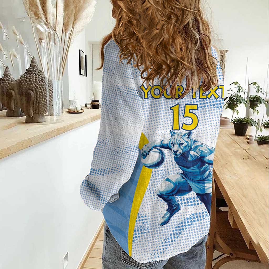 Argentina Rugby Custom Women Casual Shirt Pumas Mascot - Sporty Style