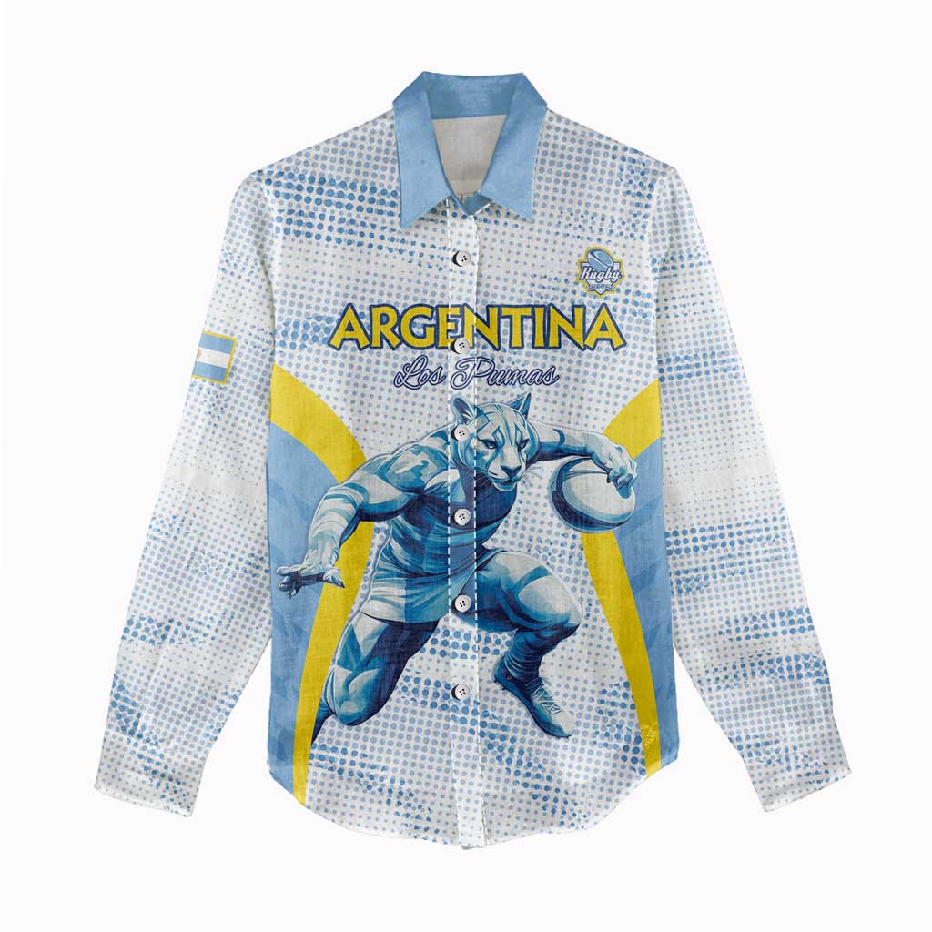 Argentina Rugby Custom Women Casual Shirt Pumas Mascot - Sporty Style