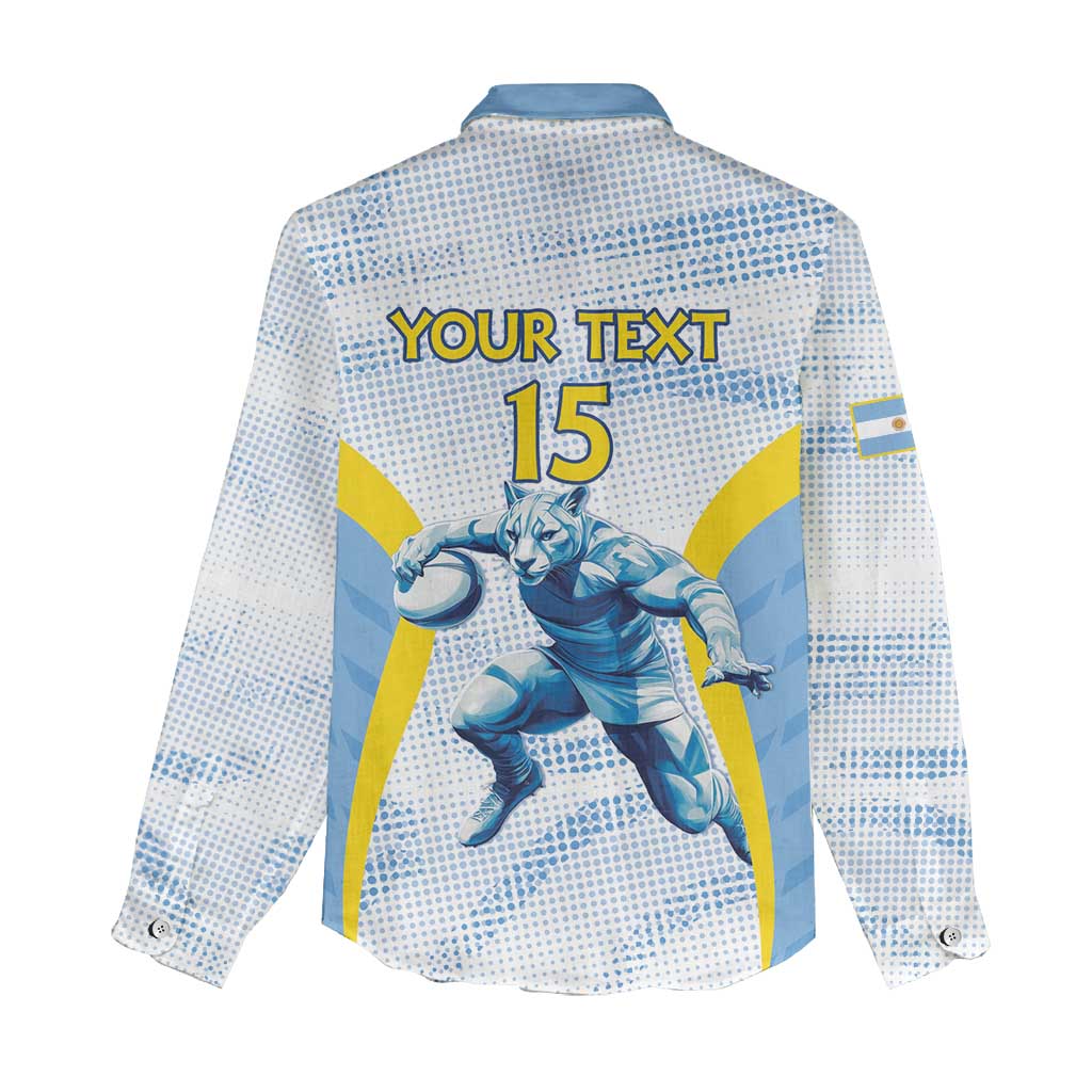 Argentina Rugby Custom Women Casual Shirt Pumas Mascot - Sporty Style