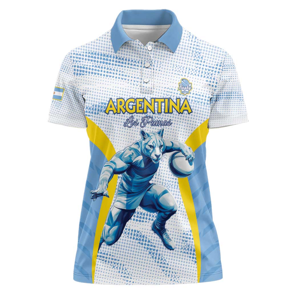 Argentina Rugby Custom Women Polo Shirt Pumas Mascot - Sporty Style