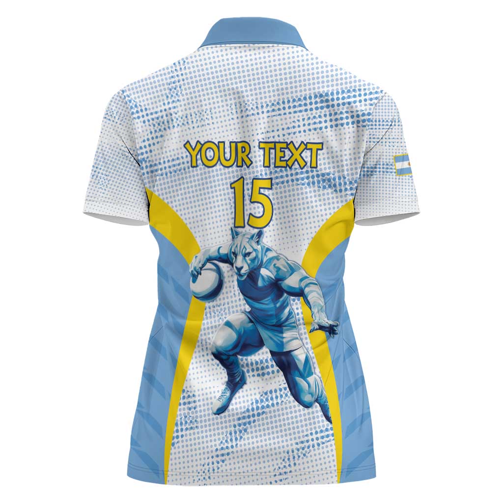 Argentina Rugby Custom Women Polo Shirt Pumas Mascot - Sporty Style