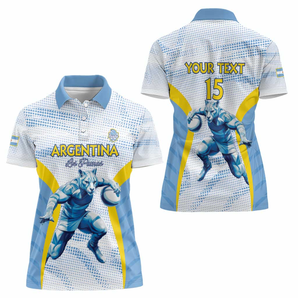 Argentina Rugby Custom Women Polo Shirt Pumas Mascot - Sporty Style