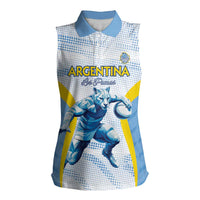 Argentina Rugby Custom Women Sleeveless Polo Shirt Pumas Mascot - Sporty Style