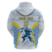 Argentina Rugby Custom Zip Hoodie Pumas Mascot - Sporty Style