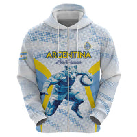 Argentina Rugby Custom Zip Hoodie Pumas Mascot - Sporty Style