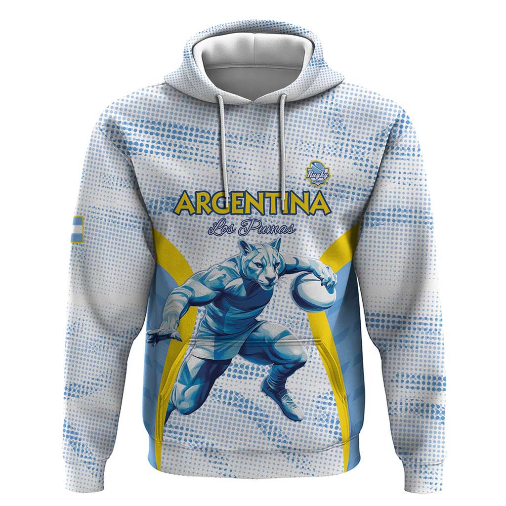 Argentina Rugby Custom Zip Hoodie Pumas Mascot - Sporty Style