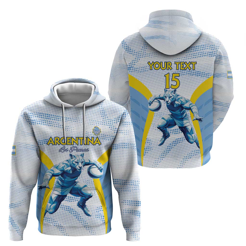 Argentina Rugby Custom Zip Hoodie Pumas Mascot - Sporty Style