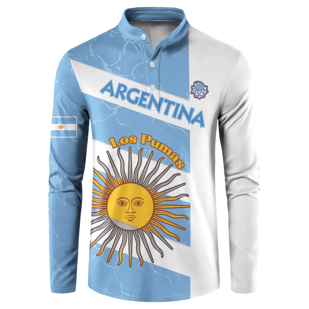Argentina Rugby Custom Button Sweatshirt Go Los Pumas