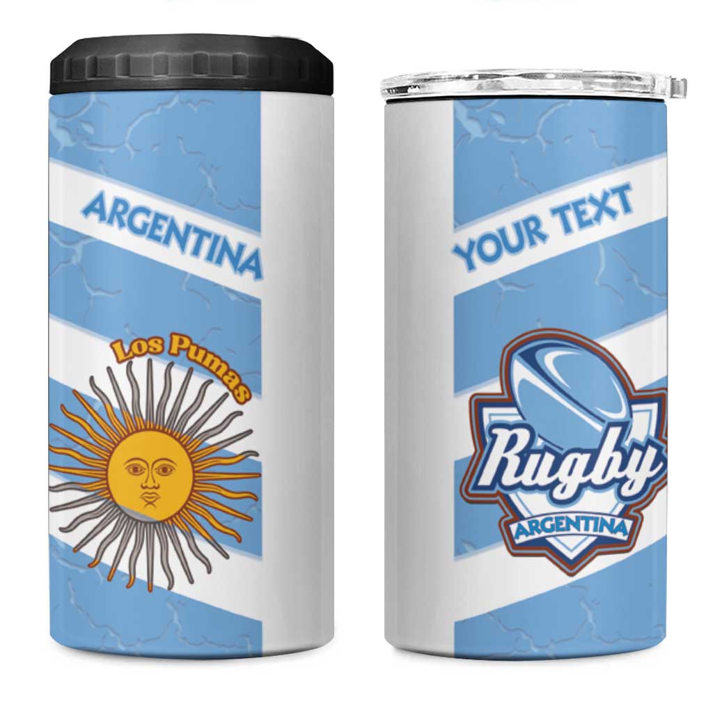 Argentina Rugby Custom 4 in 1 Can Cooler Tumbler Go Los Pumas