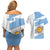 Argentina Rugby Custom Couples Matching Off Shoulder Short Dress and Hawaiian Shirt Go Los Pumas