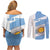 Argentina Rugby Custom Couples Matching Off Shoulder Short Dress and Long Sleeve Button Shirt Go Los Pumas