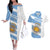 Argentina Rugby Custom Couples Matching Off The Shoulder Long Sleeve Dress and Hawaiian Shirt Go Los Pumas