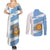 Argentina Rugby Custom Couples Matching Summer Maxi Dress and Long Sleeve Button Shirt Go Los Pumas