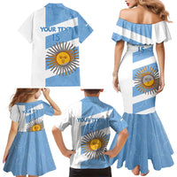 Argentina Rugby Custom Family Matching Mermaid Dress and Hawaiian Shirt Go Los Pumas
