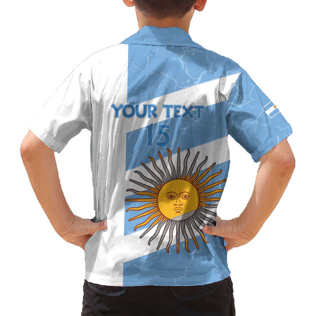 Argentina Rugby Custom Family Matching Off Shoulder Short Dress and Hawaiian Shirt Go Los Pumas