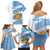 Argentina Rugby Custom Family Matching Off Shoulder Short Dress and Hawaiian Shirt Go Los Pumas