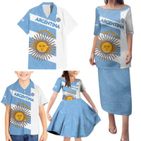Argentina Rugby Custom Family Matching Puletasi and Hawaiian Shirt Go Los Pumas