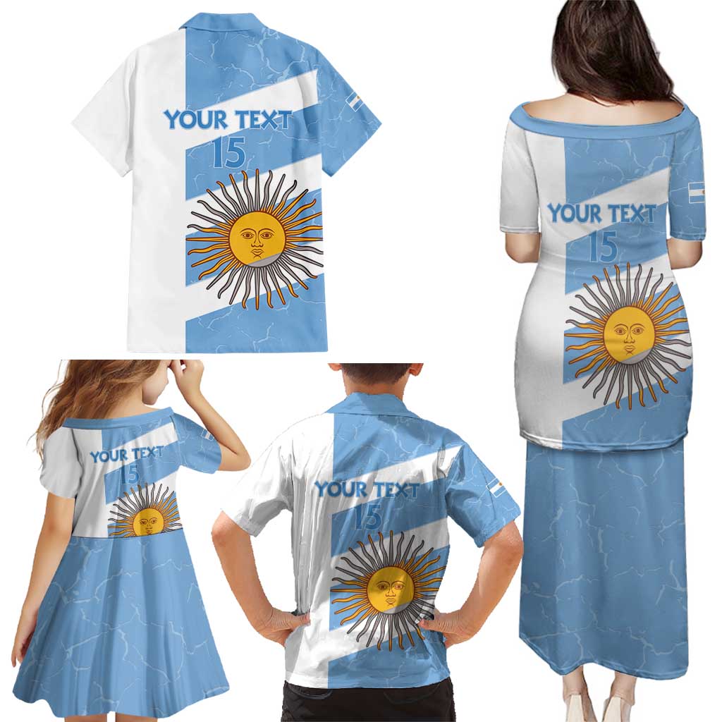 Argentina Rugby Custom Family Matching Puletasi and Hawaiian Shirt Go Los Pumas