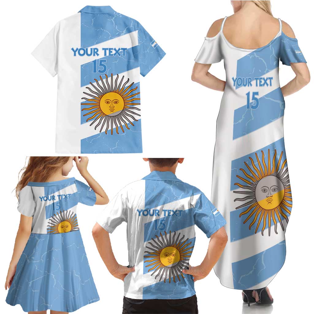 Argentina Rugby Custom Family Matching Summer Maxi Dress and Hawaiian Shirt Go Los Pumas