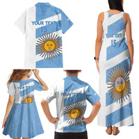 Argentina Rugby Custom Family Matching Tank Maxi Dress and Hawaiian Shirt Go Los Pumas