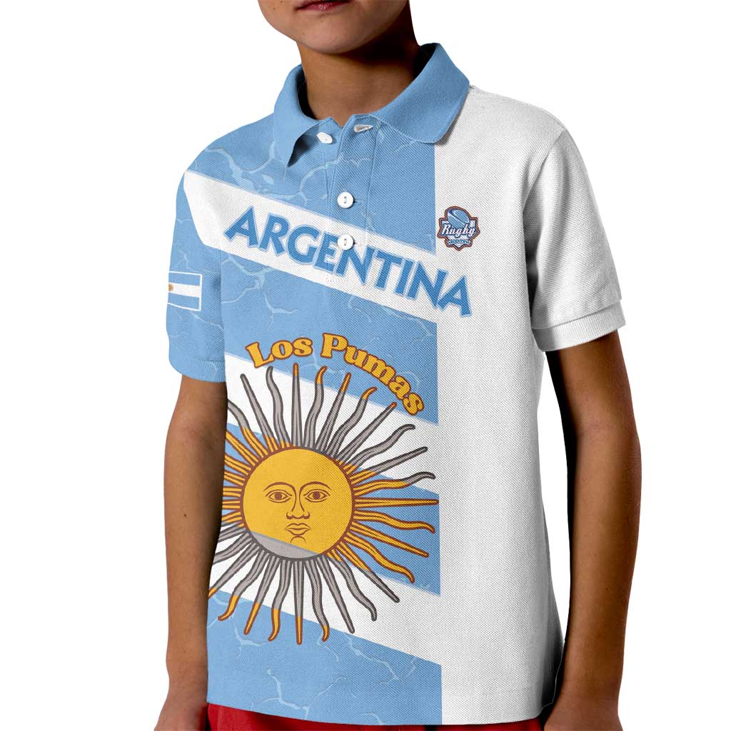 Argentina Rugby Custom Kid Polo Shirt Go Los Pumas